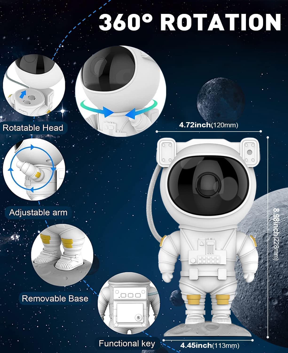 Astronaut Space Projector With Remote For Kids