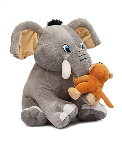 Elephant With Monkey Soft Toy For Kids