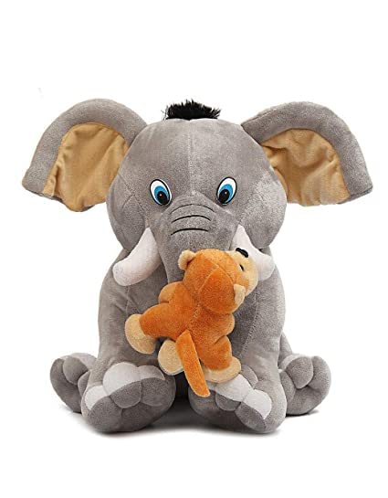 Elephant With Monkey Soft Toy For Kids