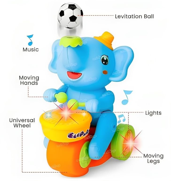 Musical Elephant With Ball For Kids