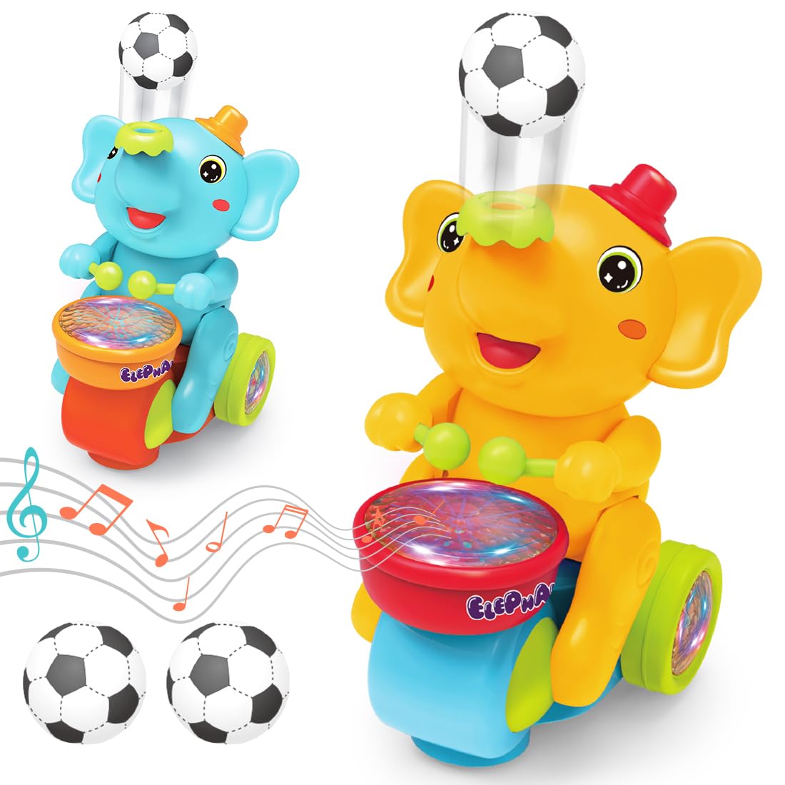 Musical Elephant With Ball For Kids