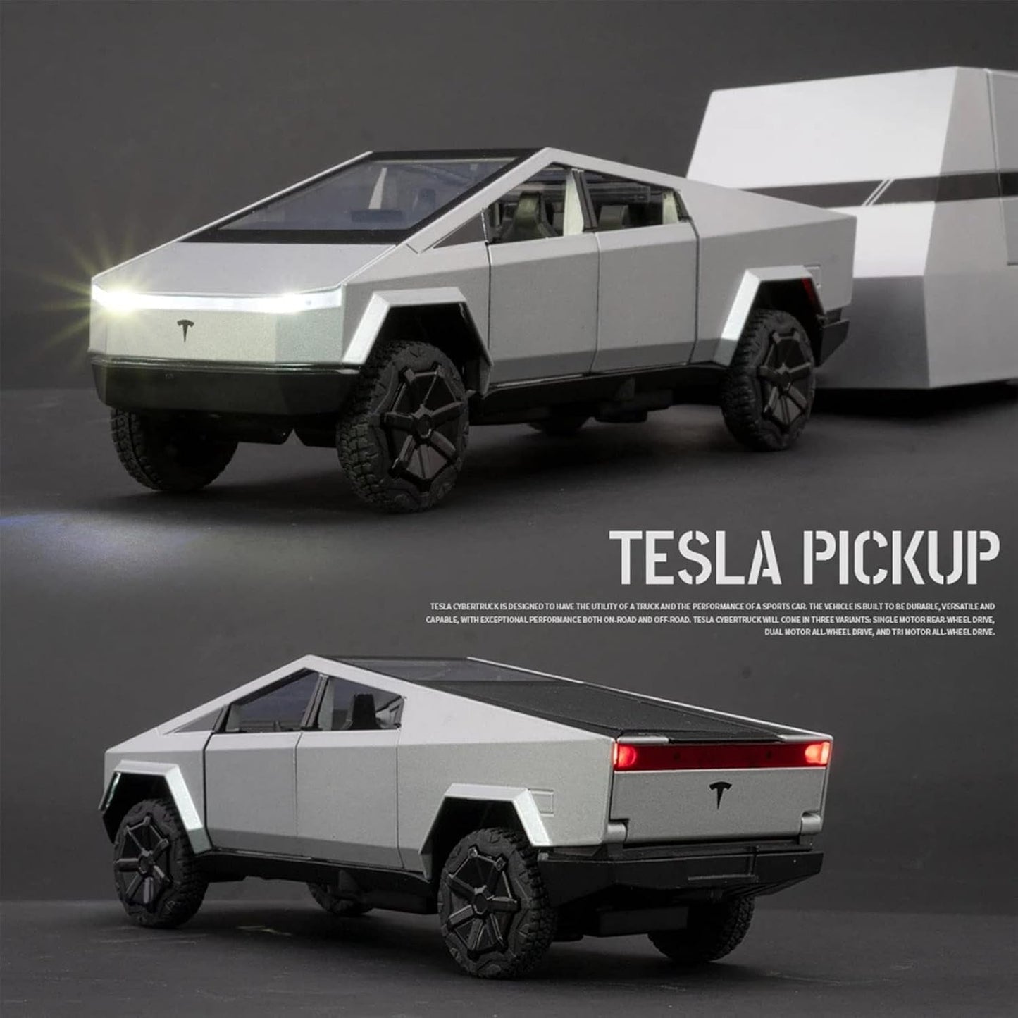 Tesla Cyber truck Toy With Pickup Trailer