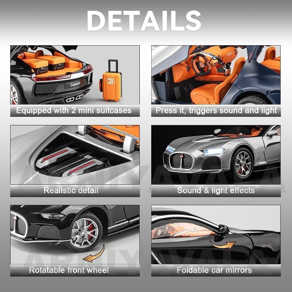 Metal car Bugatti,scale-1:24