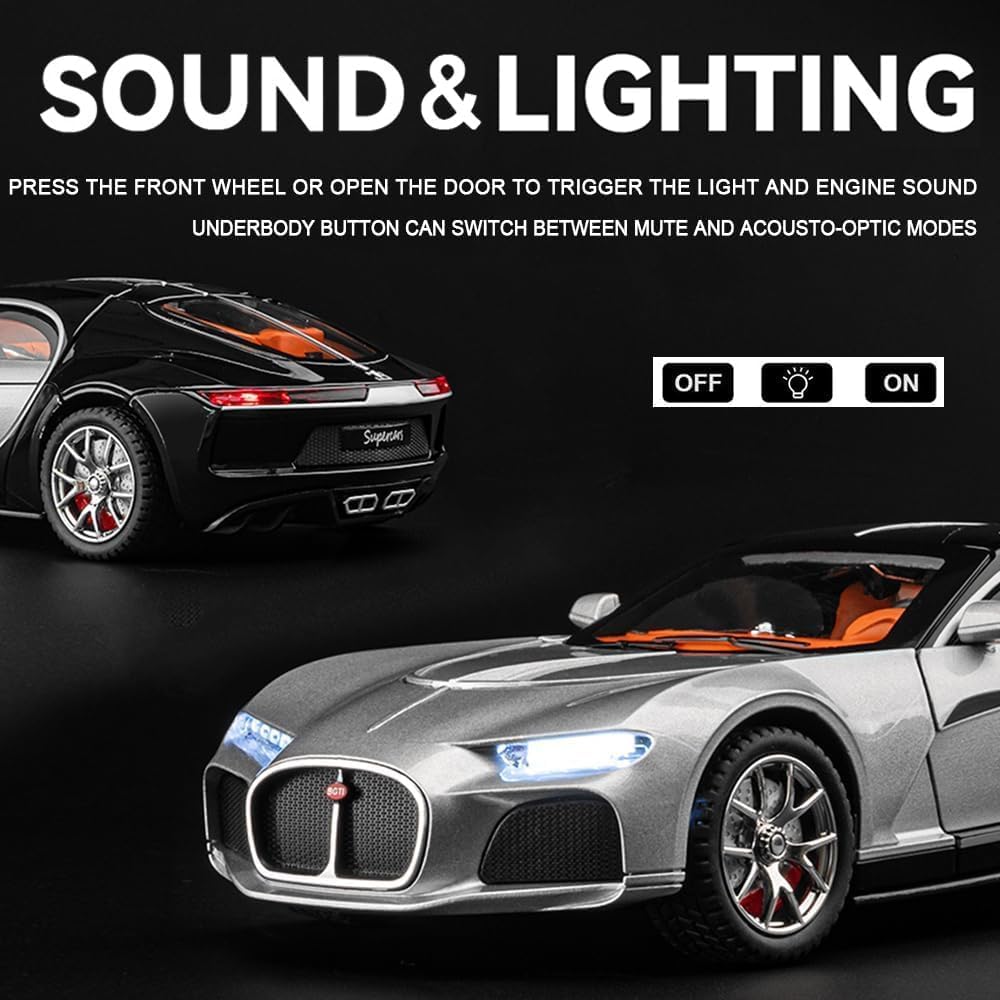 Metal car Bugatti,scale-1:24