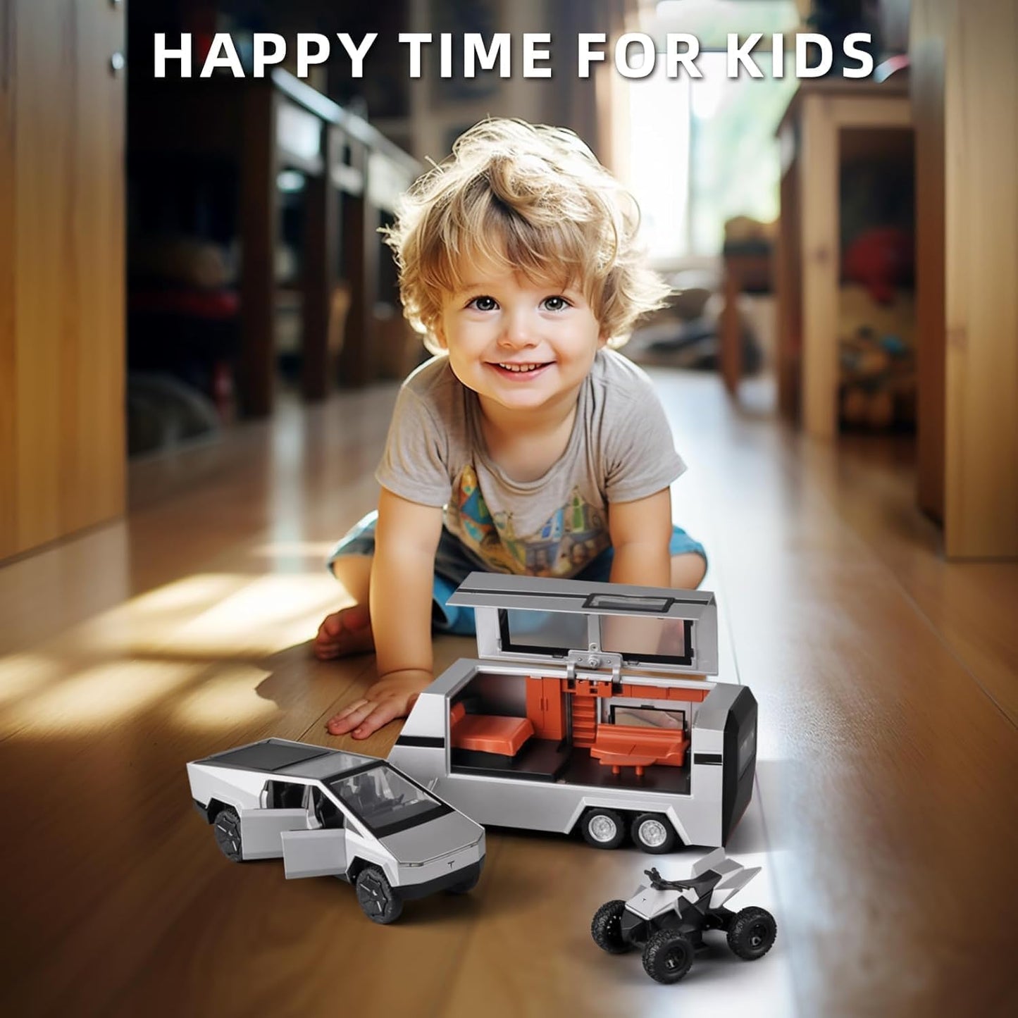 Tesla Cyber truck Toy With Pickup Trailer