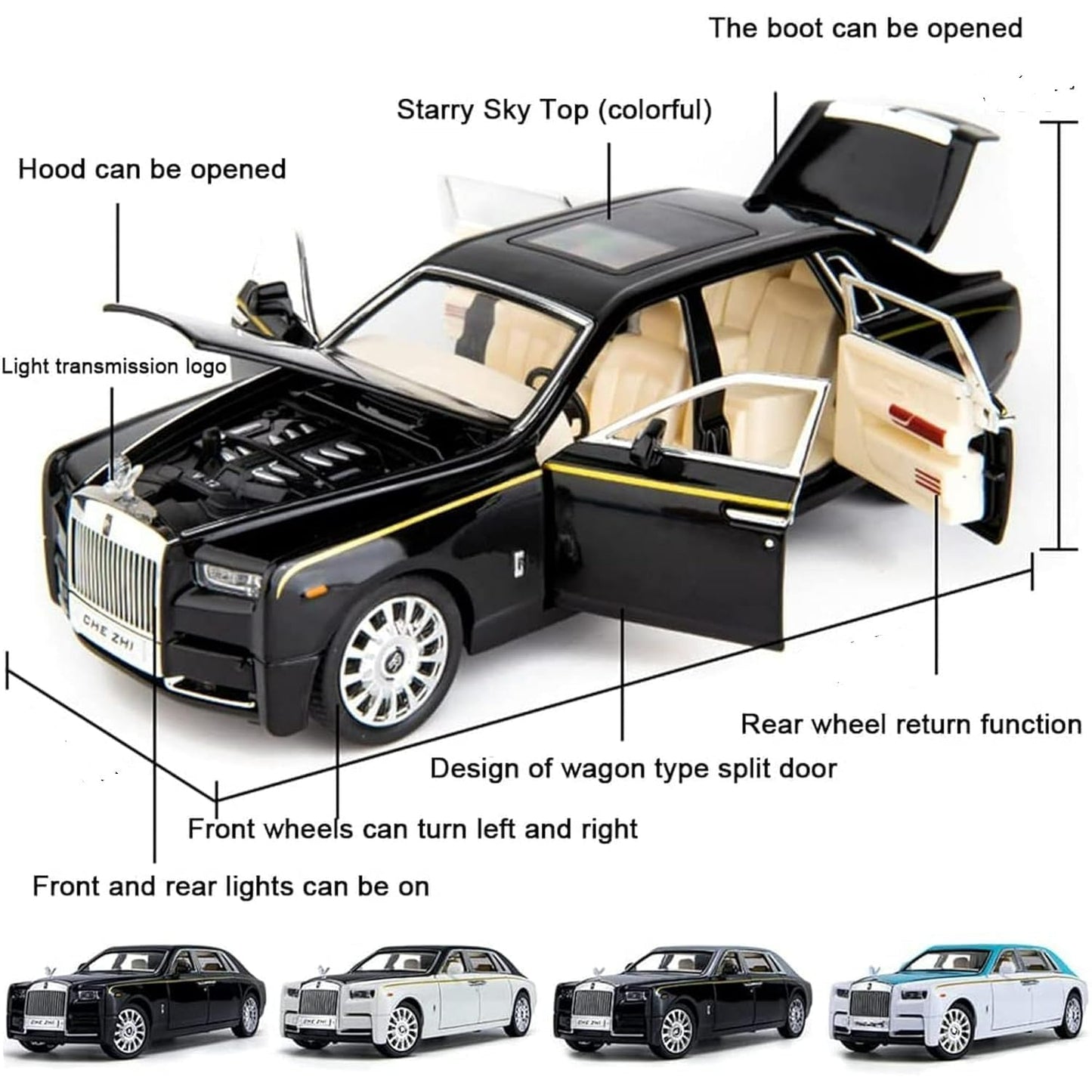 Metal Car Rolls royce,scale-1:24